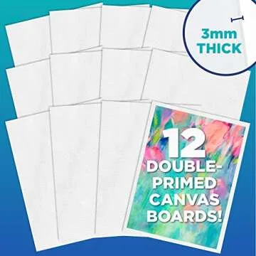 Horizon Group USA 12 Premium Canvas Boards for Painting Projects
