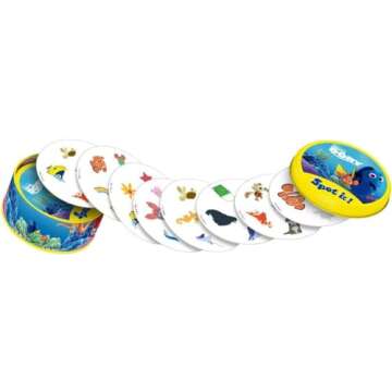 Spot It! Finding Dory - Fast-Paced Family Card Game, Featuring Characters from Finding Nemo and Dory's New Adventure! Ages 4+, 2-5 Players, 15 Minute Playtime, Made by Zygomatic