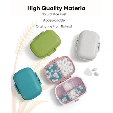 Holii 8 Compartment Travel Pill Organizer for Daily Use