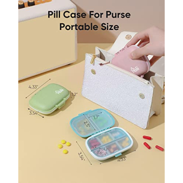 Holii 8 Compartment Travel Pill Organizer for Daily Use