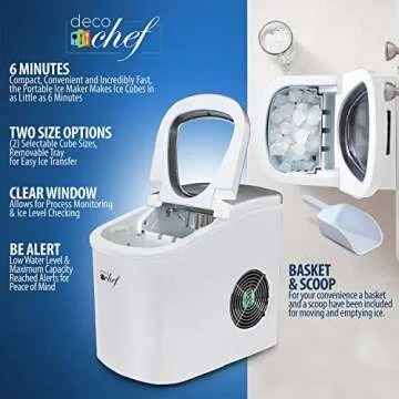 Deco Rapid Portable Countertop Ice Maker - 26 Lbs Per Day, Self-Cleaning, 6 Colors Available