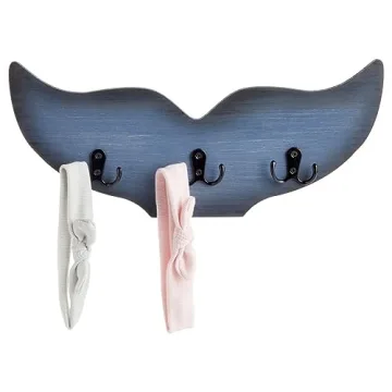 Whale Tail Wall Hook for Nursery, Nautical Ocean Decor