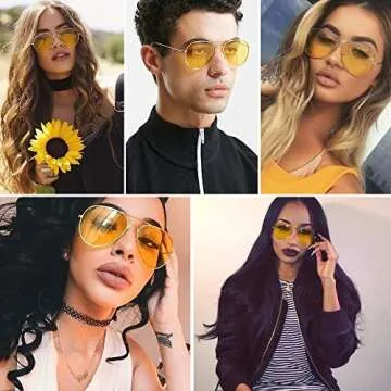 Outray Night Vision Aviator Sunglasses for Driving