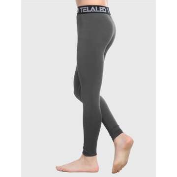 TELALEO 3 Pack Boys' Youth Compression Leggings Tights Base Layer Athletic Pants for Sports Basketball Hockey Baseball Running Black Grey White 3 Pack S