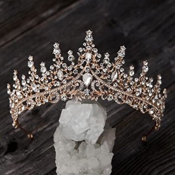 Elegant Rose Gold Tiara for Weddings and Parties