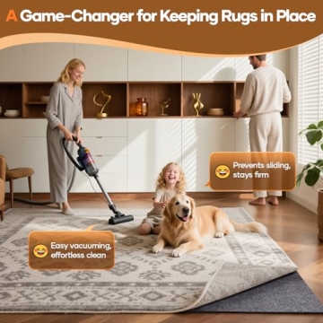 Veken Non Slip Cushioned Rug Pad Gripper 8 x 10 Ft for Safe Rug Placement