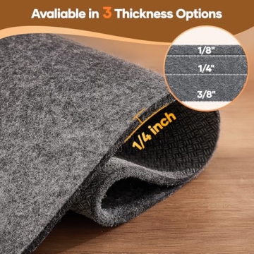 Veken Non Slip Cushioned Rug Pad Gripper for Area Rugs