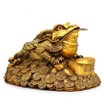 Large Brass Money Frog for Wealth and Good Luck