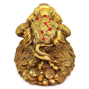 Large Brass Money Frog for Wealth and Good Luck
