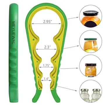 Jar Opener, 6 In 1 Bottle Opener Can Opener for Weak Hands, Jar Openers for Seniors with Arthritis, Multifunctional Lid Opener Kit, Easy Jar Opener Tool for Elderly Adults Kids (Green)
