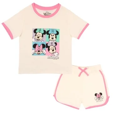 Disney Girls Fashion Short Sets T-Shirt & Short Set for Toddlers with Minnie Mouse