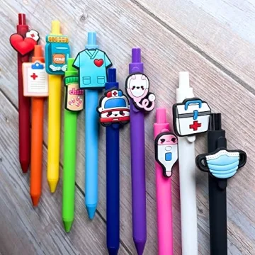 Cute Nursing Pens 10-Pack - Heart & Syringe Designs