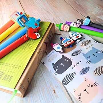 Cute Nursing Pens 10-Pack - Heart & Syringe Designs