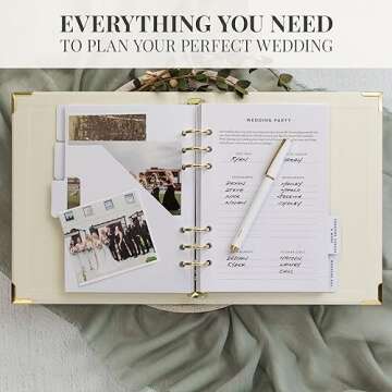 Beautiful Wedding Planner Book And Organizer - A Unique Linen Binder For the Bride Perfect To Plan Y...