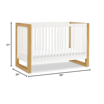 Nantucket 3-in-1 Convertible Crib in Warm White and Honey
