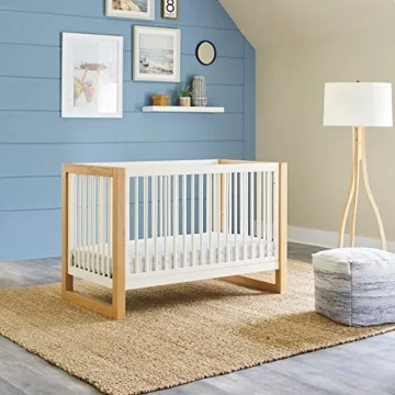 Nantucket 3-in-1 Convertible Crib in Warm White and Honey