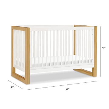 Nantucket 3-in-1 Convertible Crib in Warm White and Honey