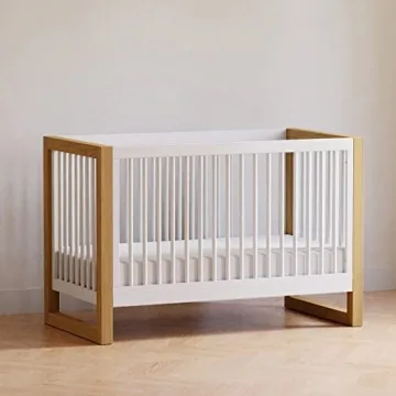 Nantucket 3-in-1 Convertible Crib in Warm White and Honey