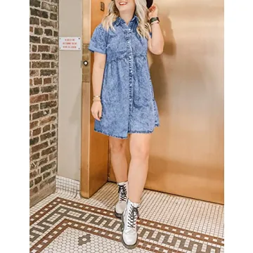 Trendy GRAPENT Women’s Babydoll Denim Dress for All