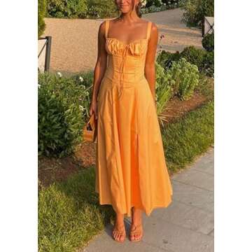 LETSVDO Women's Milkmaid Corset Dress for Summer Fun