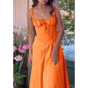 LETSVDO Women's Milkmaid Corset Dress for Summer Fun