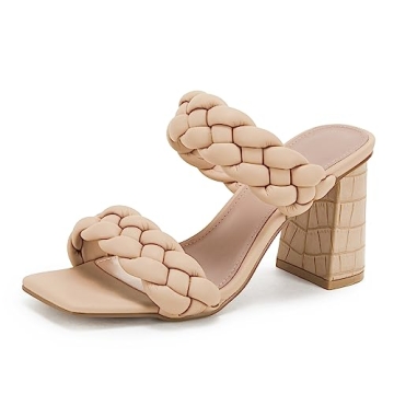 Syktkmx Women's Stylish Braided Heels for Every Occasion