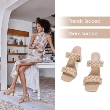 Syktkmx Women's Stylish Braided Heels for Every Occasion
