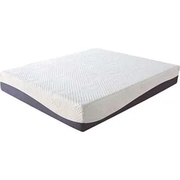 Olee Sleep 10 Inch Gel Layer Top Memory Foam Mattress - Queen, Medium Plush, White