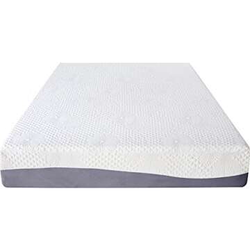 Olee Sleep 10 Inch Gel Layer Top Memory Foam Mattress - Queen, Medium Plush, White