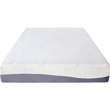 Olee Sleep 10 Inch Gel Layer Top Memory Foam Mattress - Queen, Medium Plush, White