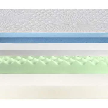 Olee Sleep 10 Inch Gel Layer Top Memory Foam Mattress - Queen, Medium Plush, White