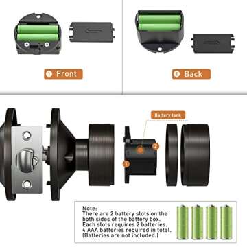 Signstek Keyless Entry Door Lock,Door Knob with Keypad，Smart Code Door Lock,Mute Mode,Passage Function, Easy to Install,Oil Rubbed Bronze