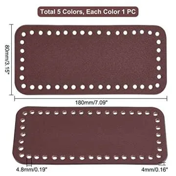 PH PandaHall PU Leather Bag Bottom, 7 x 3 Inch Rectangle Crochet Bag Bottom Shaper Knitting Bag Cushion Base with Holes for DIY Tote Handbag Shoulder Bags Purse Making Supply, Earth Tone