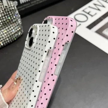 Jmltech iPhone 14 Aesthetic Polka Dot Case - Slim & Shockproof