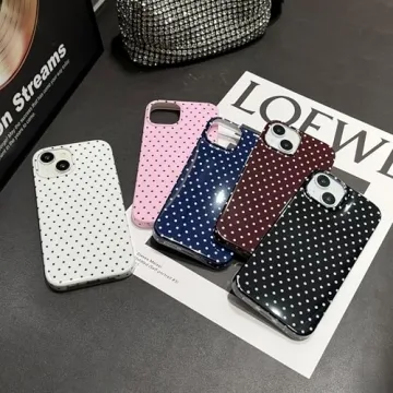 Jmltech iPhone 14 Aesthetic Polka Dot Case - Slim & Shockproof