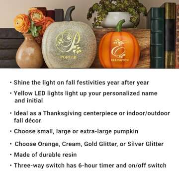 Personalized Light Up Pumpkin for Fall Celebrations