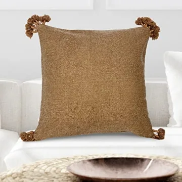 Creative Co-Op 20" Canvas Pillow Cover with Tassels