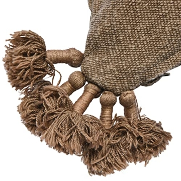 Creative Co-Op 20" Canvas Pillow Cover with Tassels