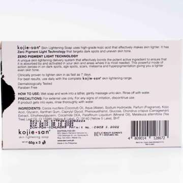Kojie San Skin Brightening Soap - Original Kojic Acid Soap that Reduces Dark Spots, Hyperpigmentatio...
