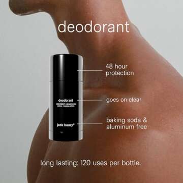 Jack Henry Natural Deodorant - Long Lasting, Aluminum Free