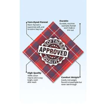 PajamaGram Family Pajamas Matching Sets - Family PJs, Red & Blue Plaid Women LG