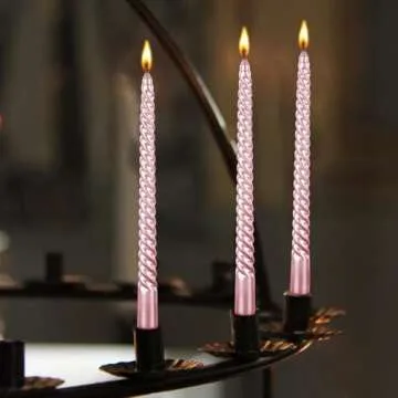 Kemladio 10 Inch Pink Taper Candles - 8 Pack for All Occasions