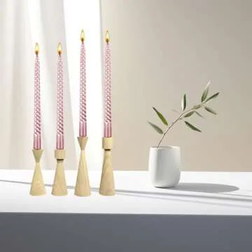 Kemladio 10 Inch Pink Taper Candles - 8 Pack for All Occasions
