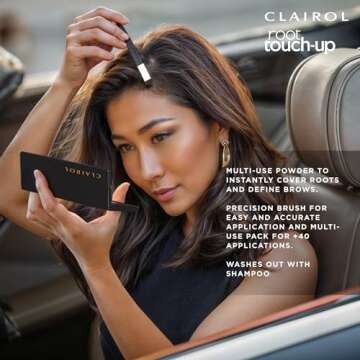 Clairol Root Touch-Up Temporary Concealing Powder, Dark Brown Hair Color, 1 Count