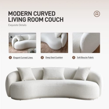 Acanva Mid Century Modern Curved Living Room Sofa