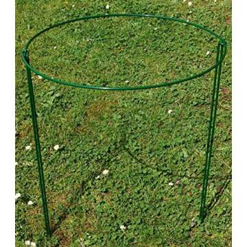 2 PCS 11.8" W x 19.7" H Tall Plant Support Stake, Half Round Garden Plant Support Ring Cage Strong Metal Garden Border Supports for Tomato, Peonies, Roses, Hydrangea