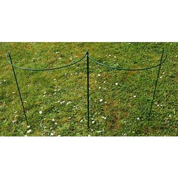 2 PCS 11.8" W x 19.7" H Tall Plant Support Stake, Half Round Garden Plant Support Ring Cage Strong Metal Garden Border Supports for Tomato, Peonies, Roses, Hydrangea