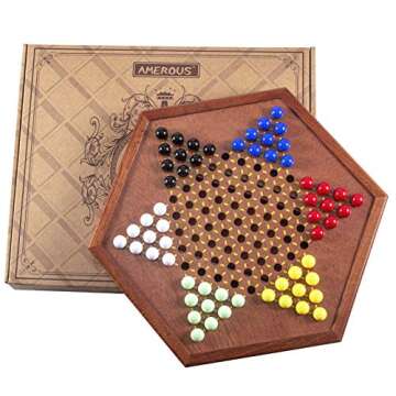 High-Quality Wooden Chinese Checkers Board with Marbles