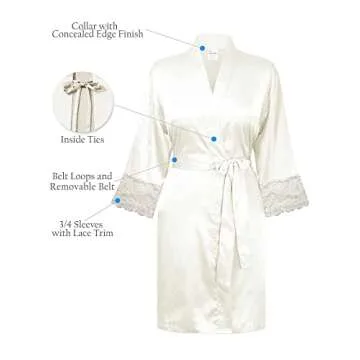 Elegant Swhiteme Bride Robe with Lace Trim for Brides