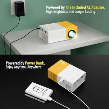 PVO Mini Projector, Portable Projector for Cartoon, Outdoor Video Projector, LED Pico Movie Projector for Home Theater, Kids Gift, Video Can Directly Mirror to The Projector Through a Data Cable